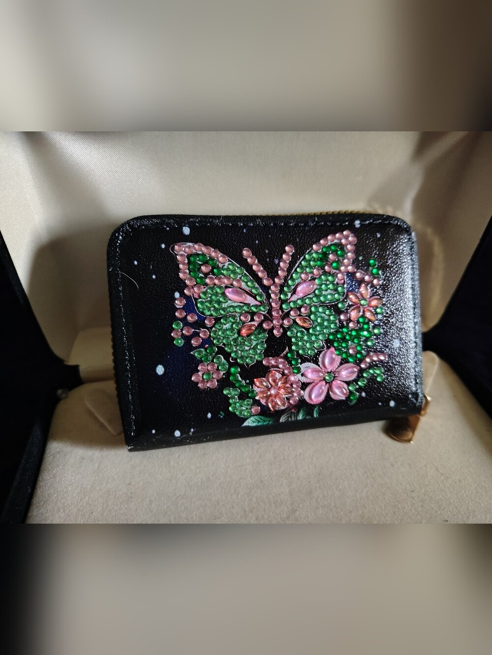 🦋👛 New Handmade Bedazzled Butterfly Credit Card Wallet - NEW 🦋👛